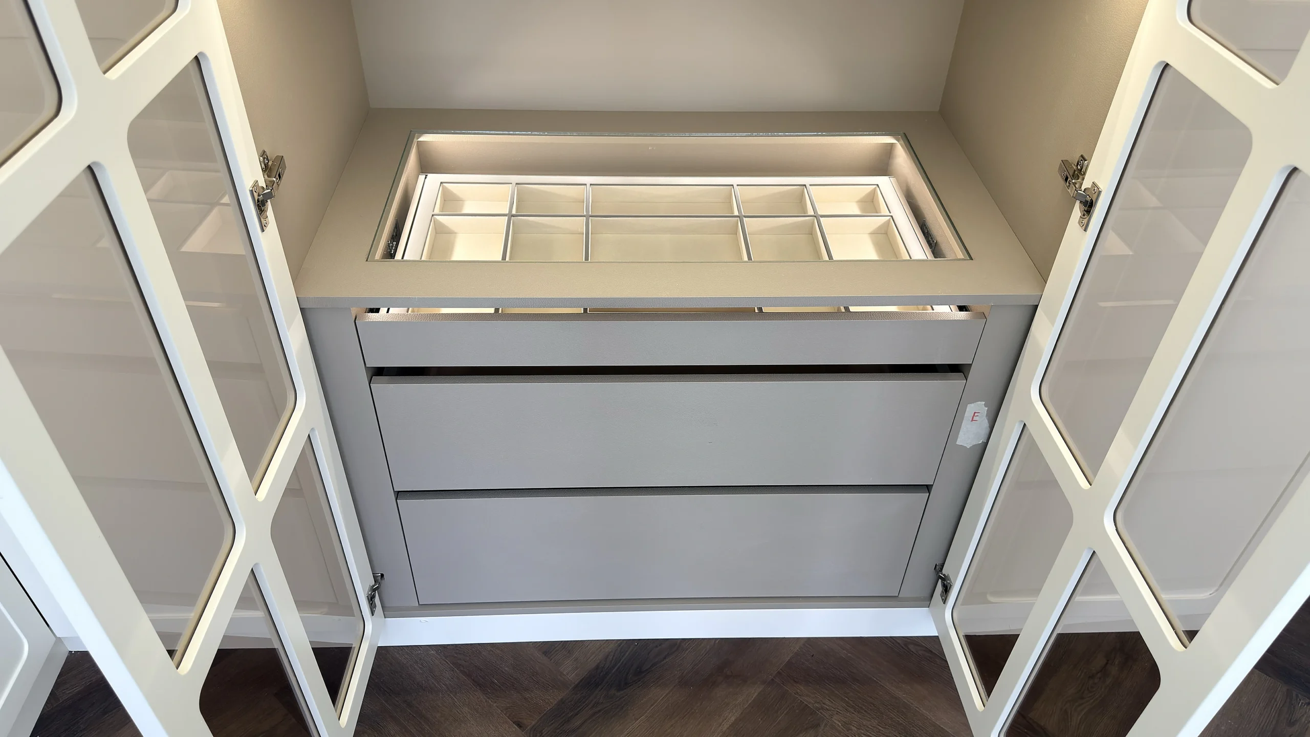 Wardrobe drawer with velvet jewellery tray, Dubai